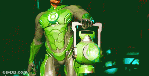 Green Lantern Holding Green Lantern GIF