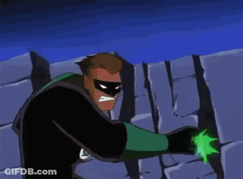 Green Lantern Holding Green Sword GIF