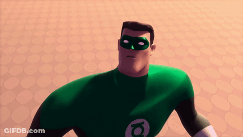Green Lantern Holding Lantern GIF