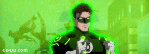 Green Lantern Holding Lantern GIF