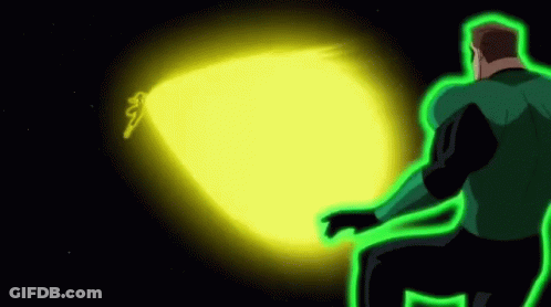Green Lantern Holding Yellow Light GIF
