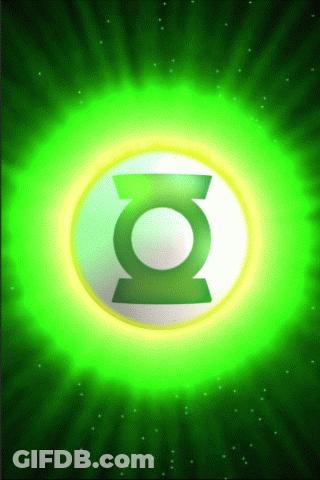 Green Lantern Logo Glowing GIF