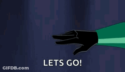 Green Lantern Pointing Saying Let's Go GIF