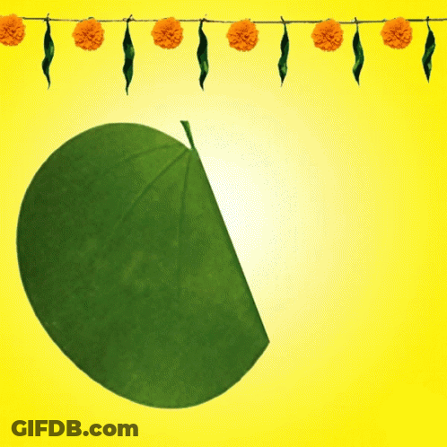 Green Leaf Saying Happy Dussehra GIF