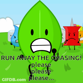 Green Leaf Saying Run Away GIF