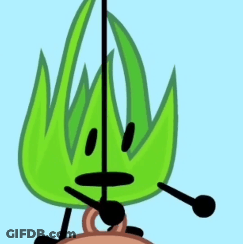 Green Leaf With Face And Arms GIF