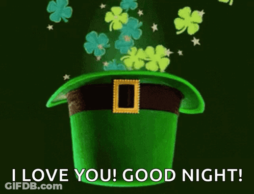 Green Leprechaun Hat With Shamrocks GIF