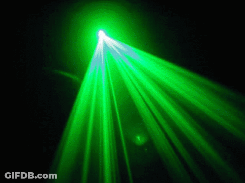 Green Light Beam On Black Background GIF