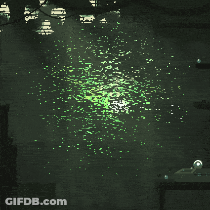 Green Light Coming Out Of Pond GIF