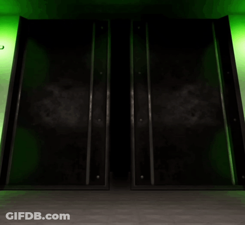 Green Light Shining In Dark Room GIF