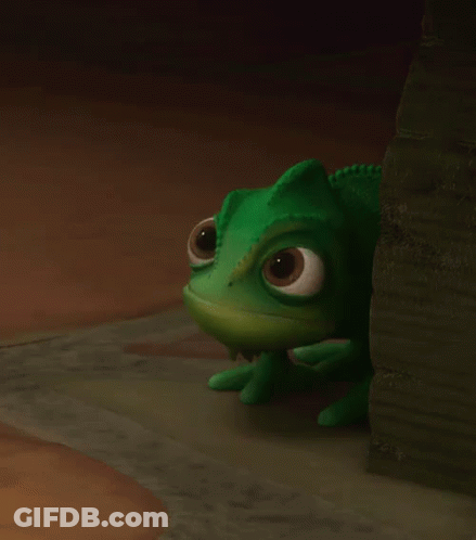 Green Lizard Standing Next To Wall Saying Go On GIF