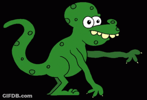 Green Lizard With Big Eyes GIF
