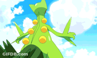 Green Lizard With Yellow Circles On Blue Sky GIF
