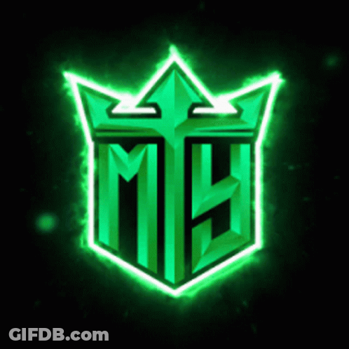 Green Logo With Crown And Letter M GIF