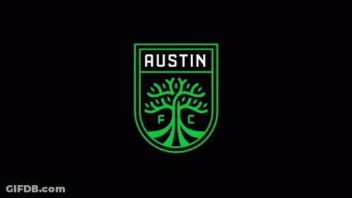 Green Logo With Tree Saying Austin GIF