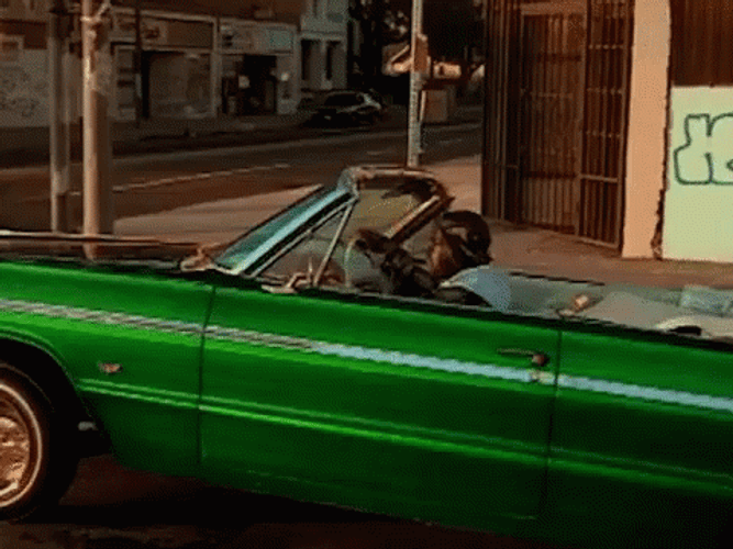 Green Lowrider Car GIF