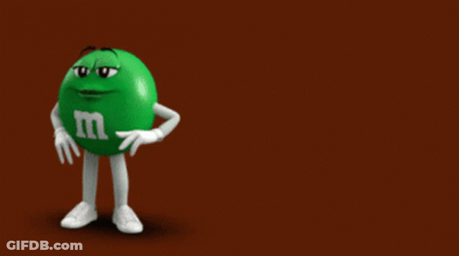 Green M&M Take A Bow GIF