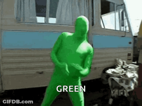 Green Man Dancing In Green Suit GIF