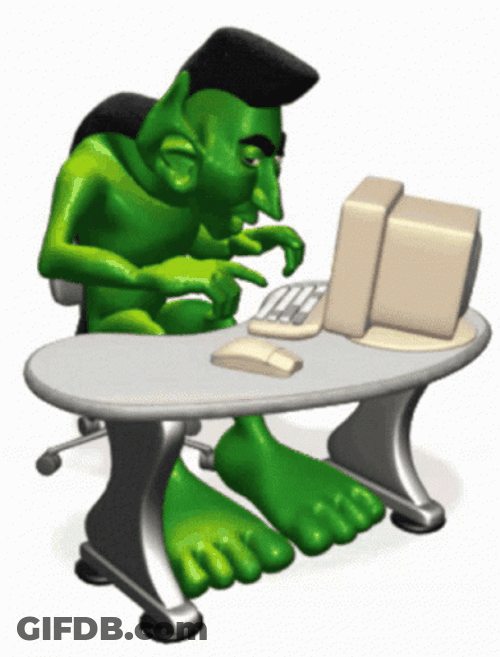 Green Man Focused Typing Meme GIF