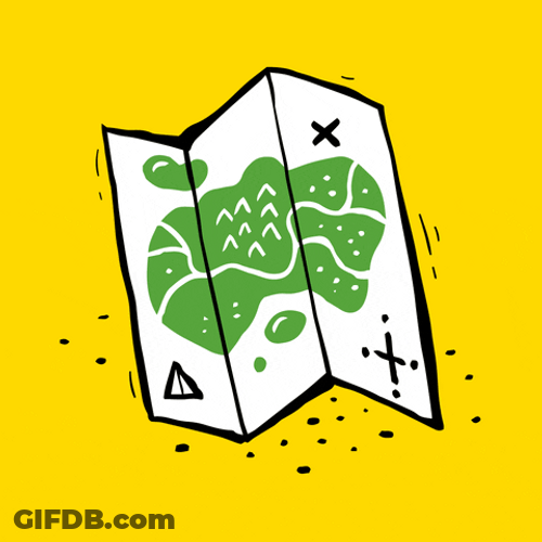 Green Map Finding Treasure Animation GIF