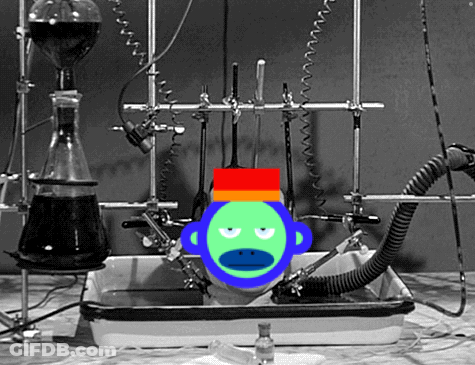 Green Monkey In Bathtub With Red Hat GIF