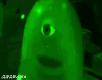 Green Monster From Monsters Inc Glowing In Dark GIF