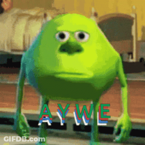 Green Monster From Monsters Inc With Aywe GIF