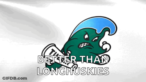 Green Monster Holding Megaphone Saying Tulsa Better Than Longhuskies GIF