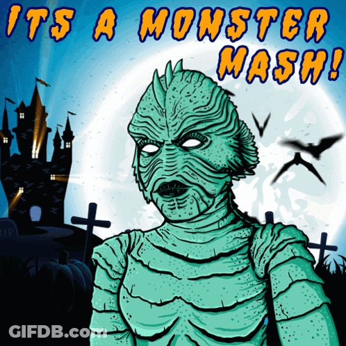 Green Monster Monster Mash Poster GIF