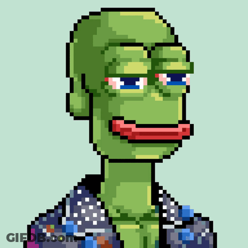Green Monster Pixel Art With Huge Mouth GIF