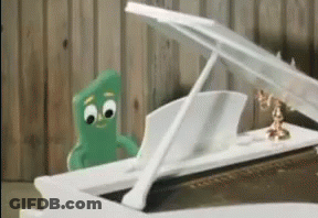 Green Monster Playing Piano GIF