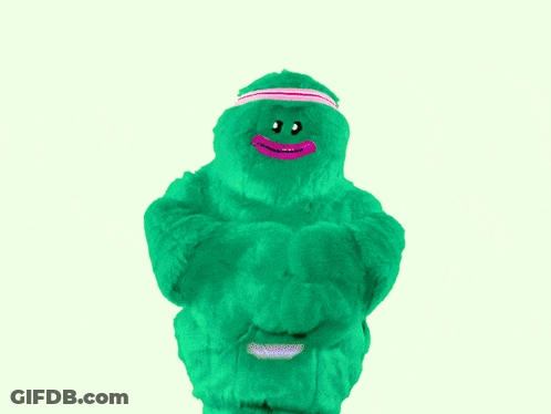 Green Monster Says I'm Hungry In Purple GIF