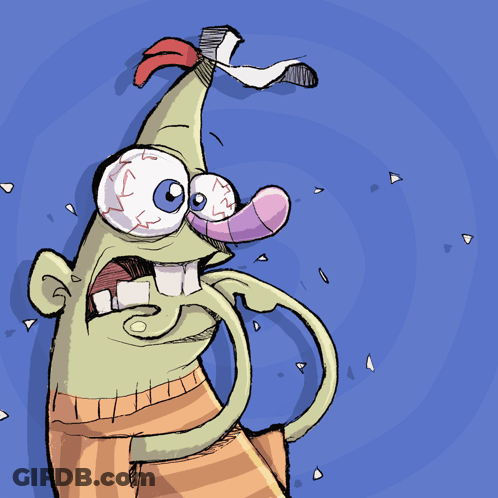 Green Monster With Big Eye And Tongue GIF
