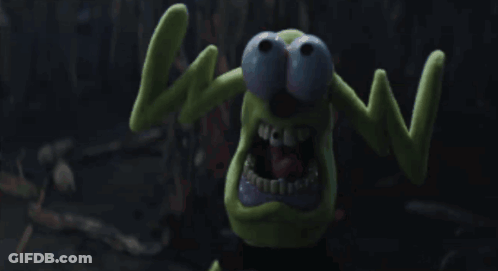 Green Monster With Blue Eyes Making Wow Sign GIF