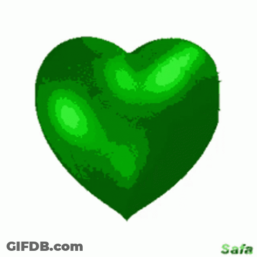 Green Moving Heart GIF