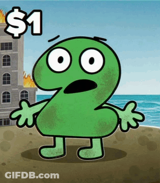 Green Number 2 With Dollar Sign GIF