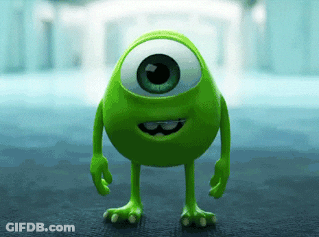 Green One-Eyed Monster Standing GIF