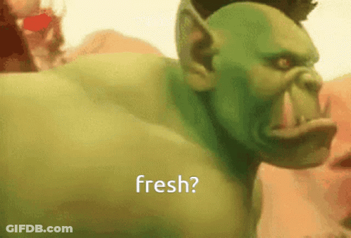 Green Orc Saying Fresh GIF