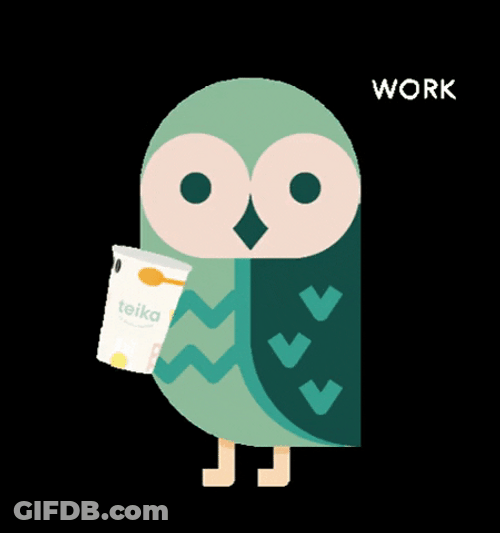 Green Owl Work Monday GIF