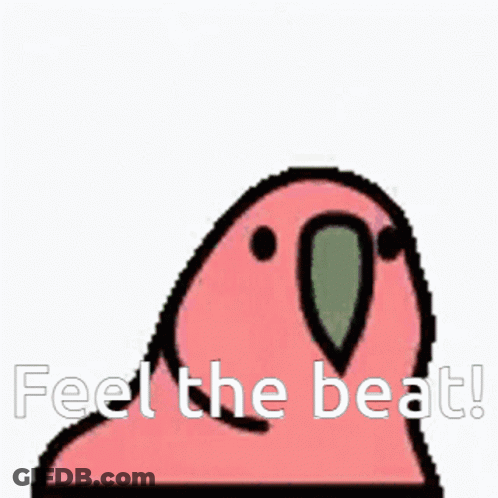 Green Parrot Saying Feel The Beat GIF