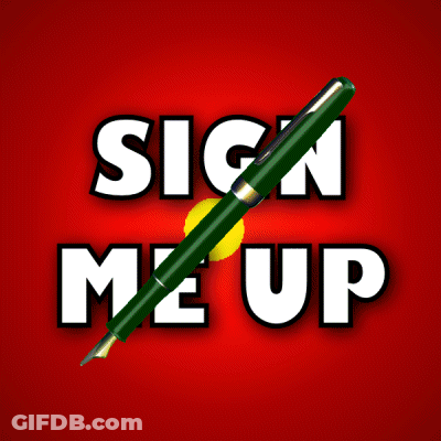 Green Pen Sign Saying Sign Me Up GIF
