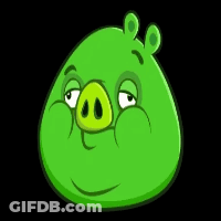 Green Pig With Pink Nose On Black Background GIF