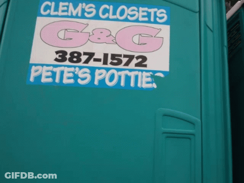 Green Portable Toilet With Petes Potties Sticker GIF