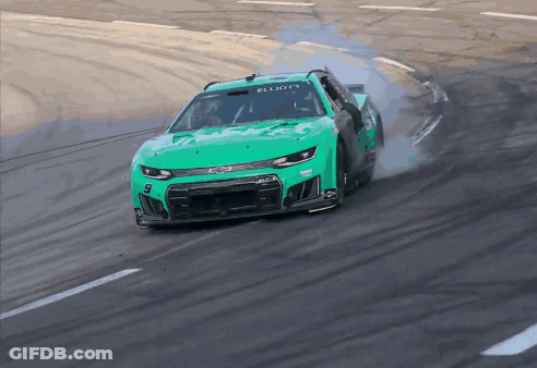 Green Race Car With Elliott GIF