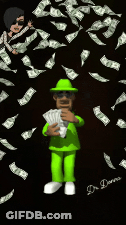 Green Rap Money Making It Rain GIF