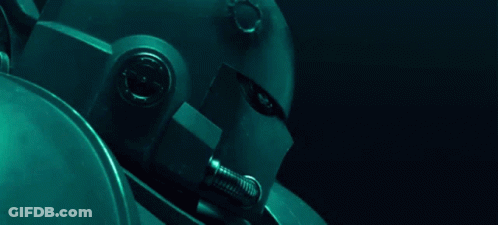 Green Robot Head With Hose GIF