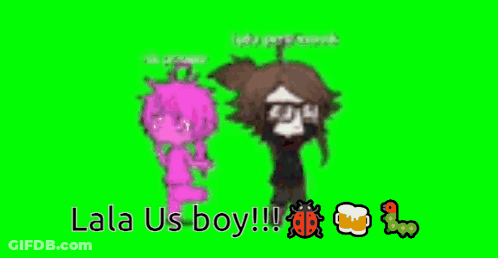 Green Screen Girl And Boy Saying Lala Us Boy GIF