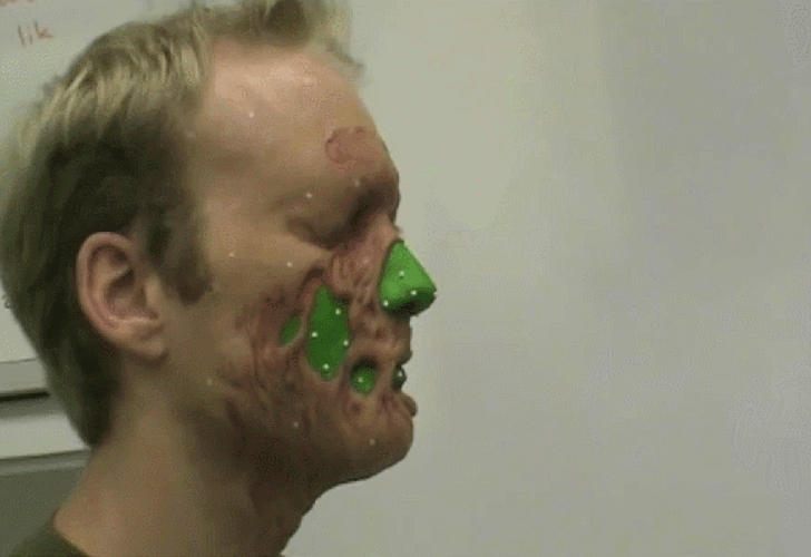 Green Screen Walking Dead Make Up Technique GIF