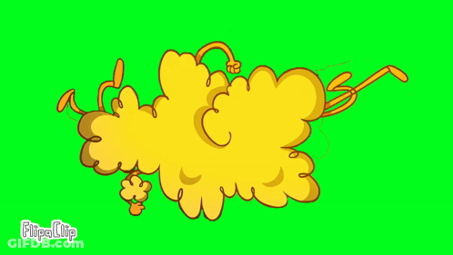 Green Screen With Cartoon Cloud And Flipa Clip GIF
