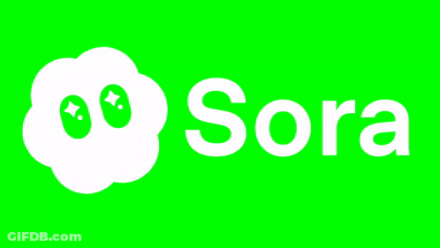 Green Screen With Sora In White Letters GIF